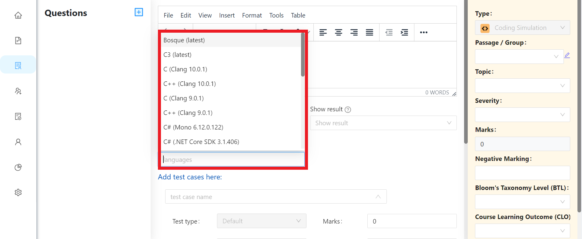 How To Add Coding Based Questions To The Question Bank